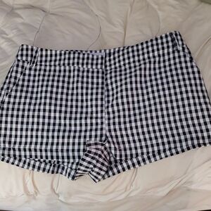 Peppermayo Monochrome Checkered High Waist Shorts